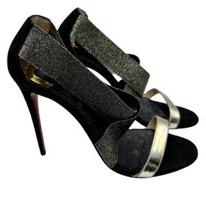 Christian Louboutin Black and Metallic Heels